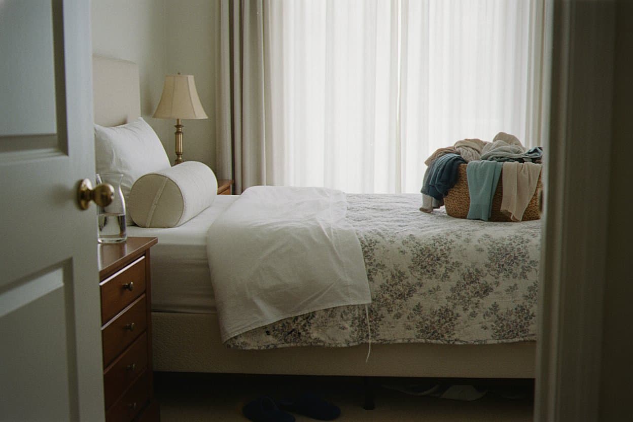 Bedroom set up with safety modifications
