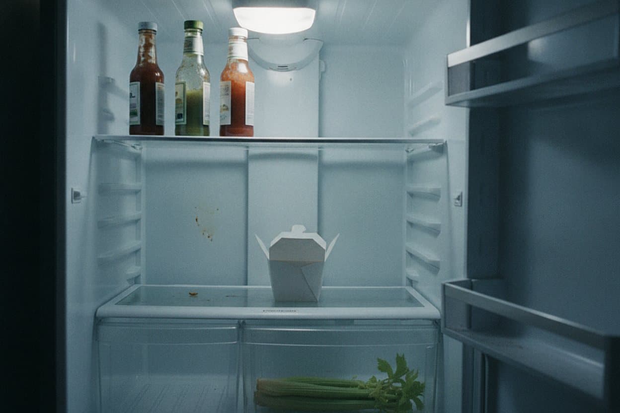 Well-stocked kitchen refrigerator for meals