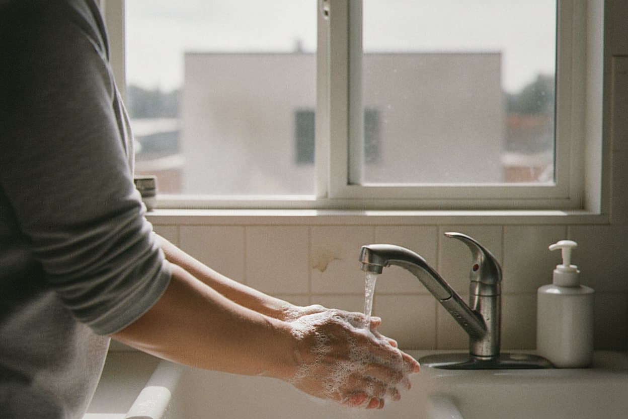 Caregiver handwashing before hospital discharge care